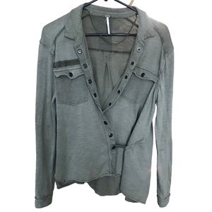 Free People Button Down Military Style Shirt. Size Small.